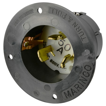 Marinco 3775 Marinco 50A 600 VAC 250VDC Flanged Inlet 3775